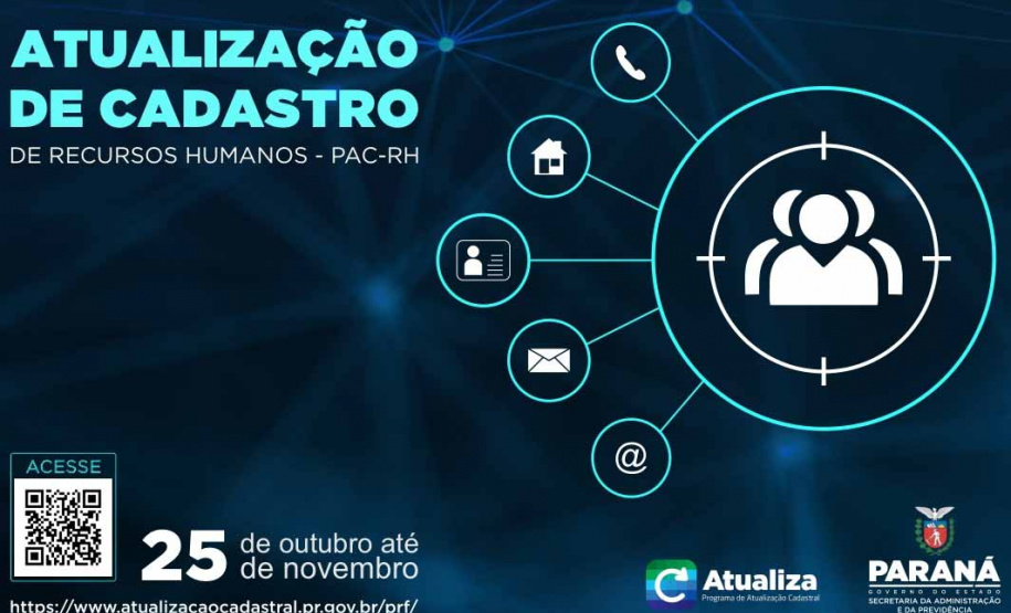 Servidores do Estado devem realizar atualização cadastral de recursos humanos até novembro. Imagem:SEAP