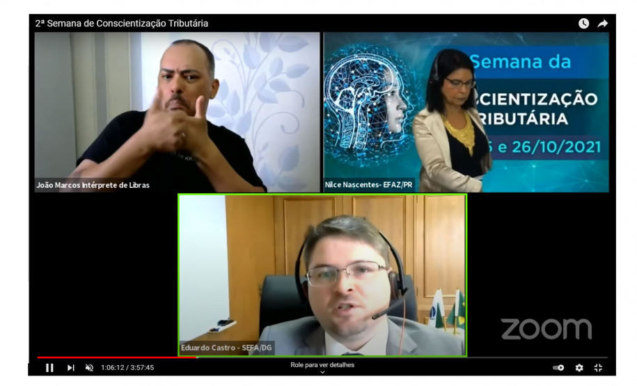 Durante dois dias aconteceu a II Semana de Conscientização Tributária - evento virtual que trouxe novos debates e discussões sobre os impactos das reformas tributárias a administrativas no país. - Curitiba, 26/10/2021 - Foto: SEFA