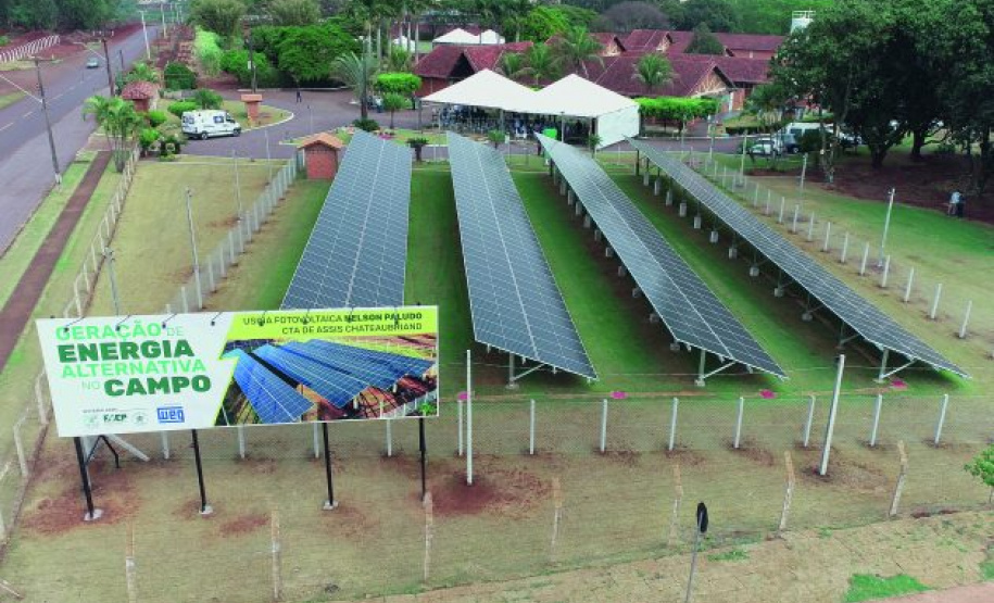 Usina Fotovoltaica Nelson Paludo, em Assis Chateaubriand. - Foto: Sistema FAEP