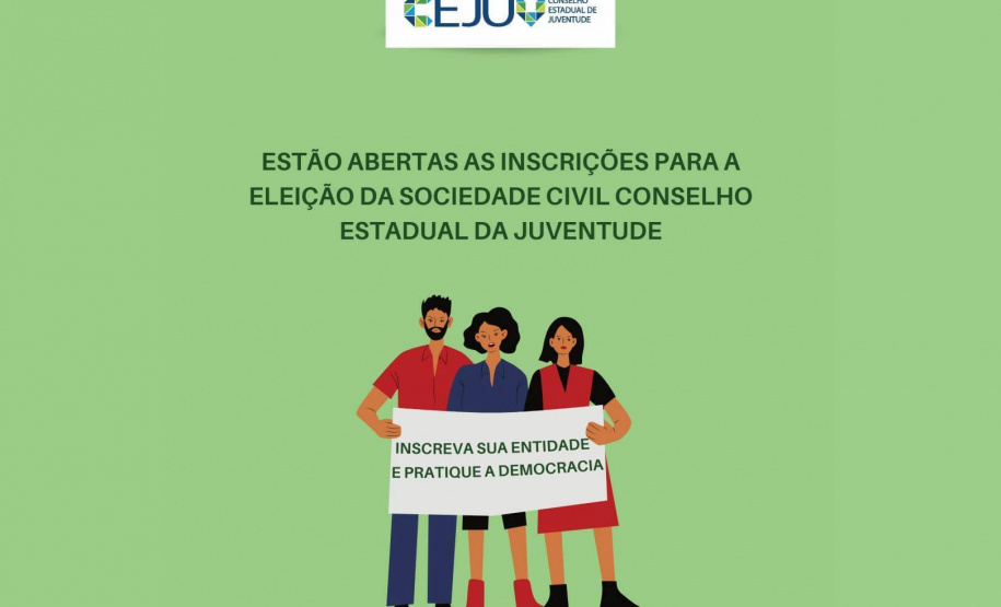 Abertas as inscrições para sociedade participar do Conselho Estadual de Juventude