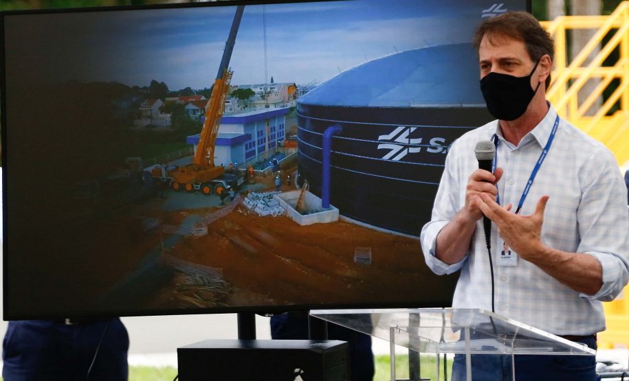 O governador Carlos Massa Ratinho Junior inaugurou nesta quinta-feira (28) a obra de transposição do rio Capivari para a Bacia do Iraí, em Colombo, na região metropolitana de Curitiba. Foto: Jonathan Campos/AEN