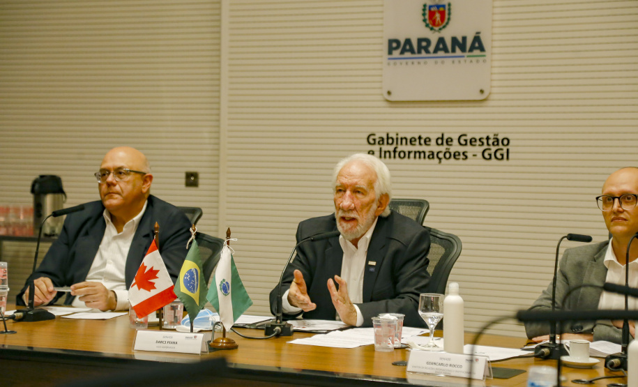 28.10.2021 - Vice Governador Darci Piana em reunião com representantes do Canadá.
Foto Gilson Abreu/AEN