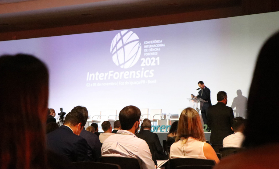 Nesta quarta-feira (03/11), em Foz do Iguaçu, região oeste do Paraná, foi aberto oficialmente o InterForensics, maior evento de Ciências Forenses da América Latina, que reúne, em um único lugar, renomados nomes nacionais e internacionais das mais diversas áreas deste setor. - Foz do Iguaçu, -3/11/2021 - Foto: SESP_PR