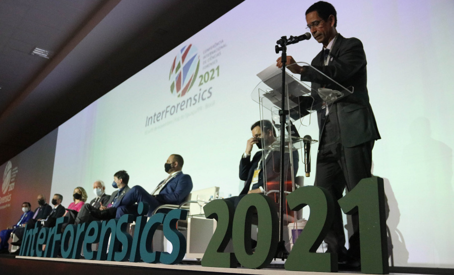 Nesta quarta-feira (03/11), em Foz do Iguaçu, região oeste do Paraná, foi aberto oficialmente o InterForensics, maior evento de Ciências Forenses da América Latina, que reúne, em um único lugar, renomados nomes nacionais e internacionais das mais diversas áreas deste setor. - Foz do Iguaçu, -3/11/2021 - Foto: SESP_PR