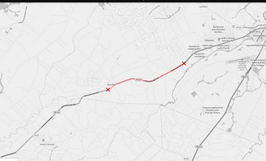Bloqueio da PR-323 em Água Boa para transporte de vigas - Curitiba, 04/11/2021 - Foto: DER