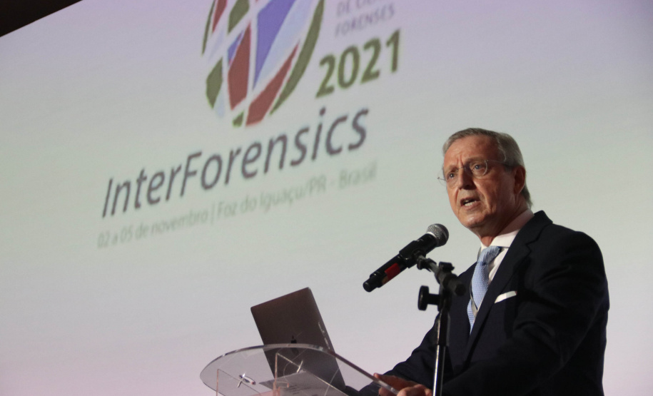 Especialistas nacionais e internacionais fomentam técnicas e o uso da tecnologia para a ciência forense na InterForensics 2021 - Foz do Iguaçu, 05/11/2021 - Foto: SESP-PR