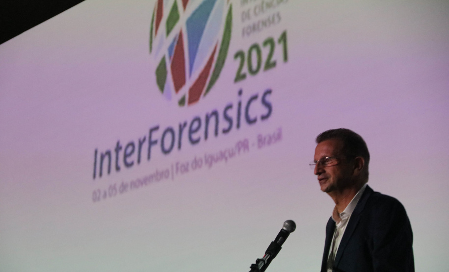 Especialistas nacionais e internacionais fomentam técnicas e o uso da tecnologia para a ciência forense na InterForensics 2021 - Foz do Iguaçu, 05/11/2021 - Foto: SESP-PR