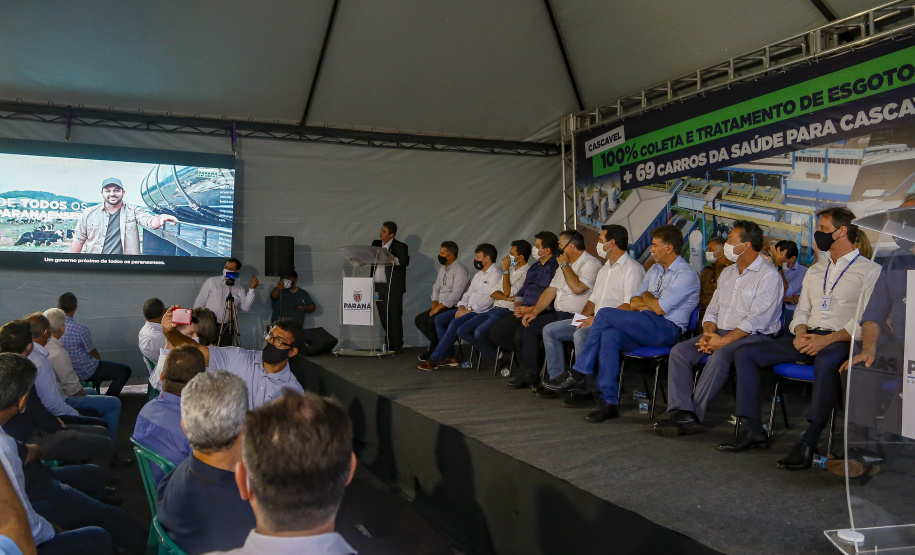 Governador Carlos Massa Ratinho Junior anuncia obras para tornar Cascavel a primeira cidade do Paraná com 100% de saneamento
Foto Gilson Abreu/AEN