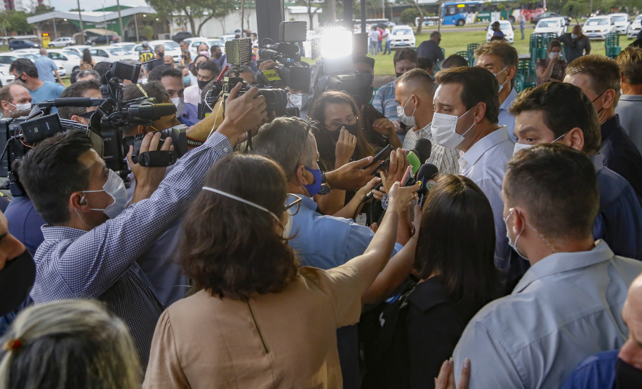 Governador Carlos Massa Ratinho Junior anuncia obras para tornar Cascavel a primeira cidade do Paraná com 100% de saneamento
Foto Gilson Abreu/AEN