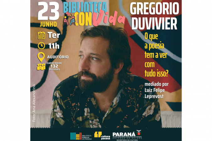 Gregorio Duvivier debate poesia na Biblioteca Pública do Paraná